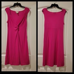 ann taylor LOFT  hot pink midi dress